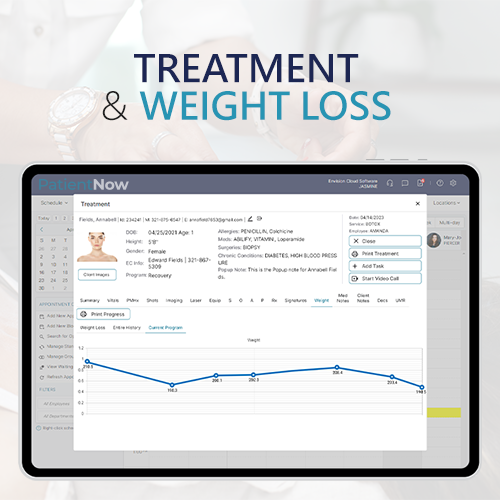 MedSpa Digital Treatment Records with Patient Medical History and Weight Loss Tracking