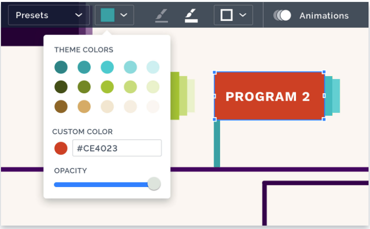 Prezi Software - Customize with a wide range of fonts and colors