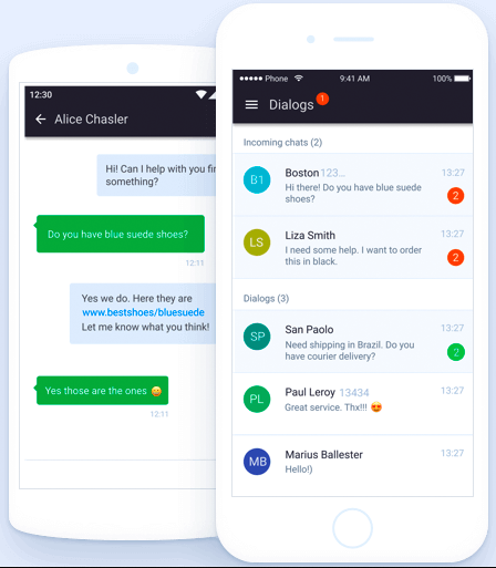 JivoChat Software - JivoChat dialogs on mobile