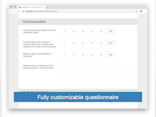 Spidergap Software - Fully customizable questionnaire