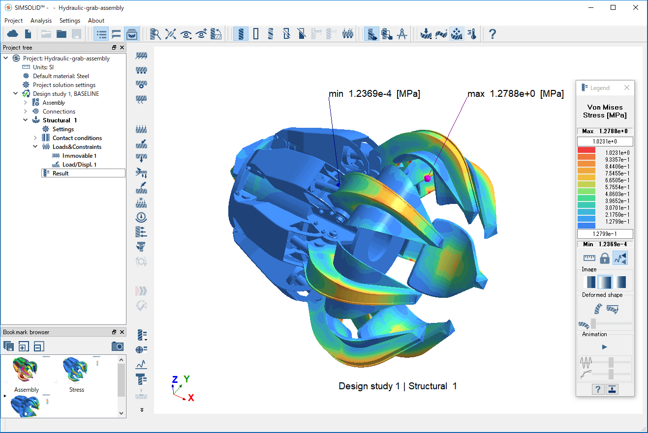 SimSolid screenshot: Structural analysis for rapid design iterations