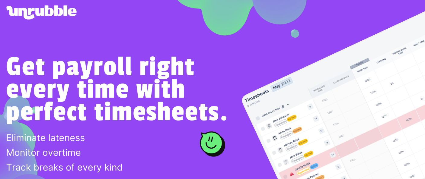Perfect timesheets for accurate payroll.