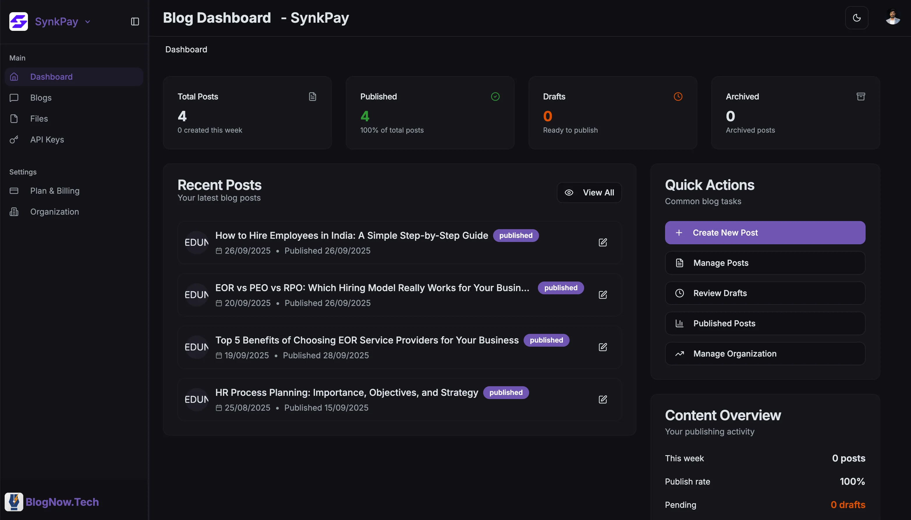 BlogNow.Tech screenshot: BlogNow.Tech blog editor 