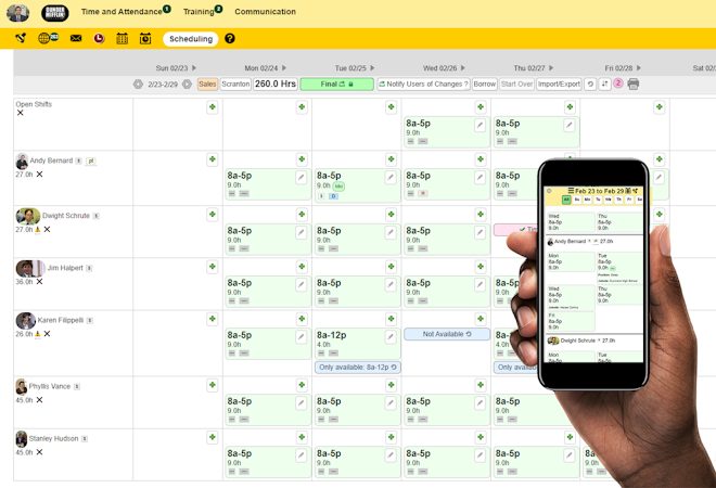 honeybeeBase screenshot: Scheduling at your fingertips! Across multiple platforms.