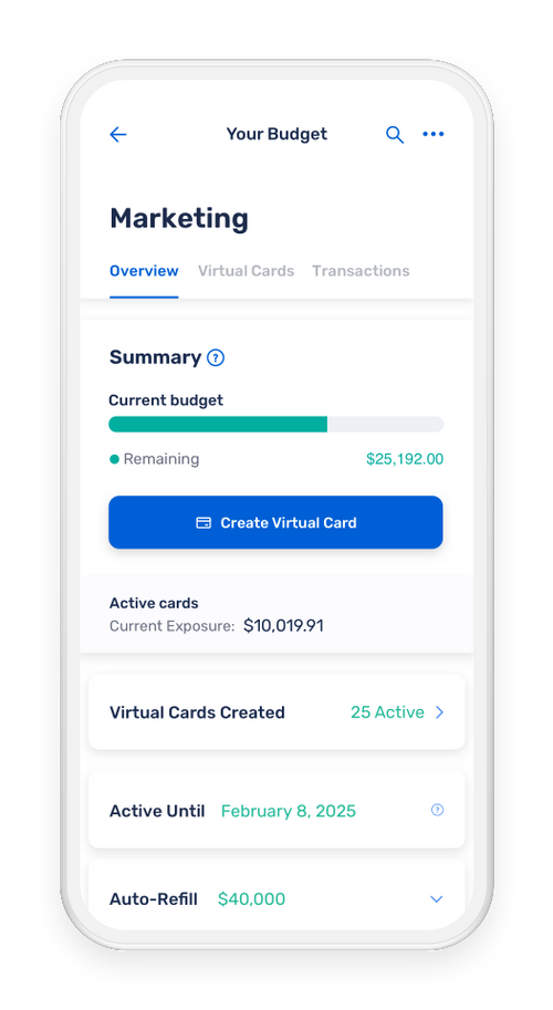 Extend screenshot: Extend budget