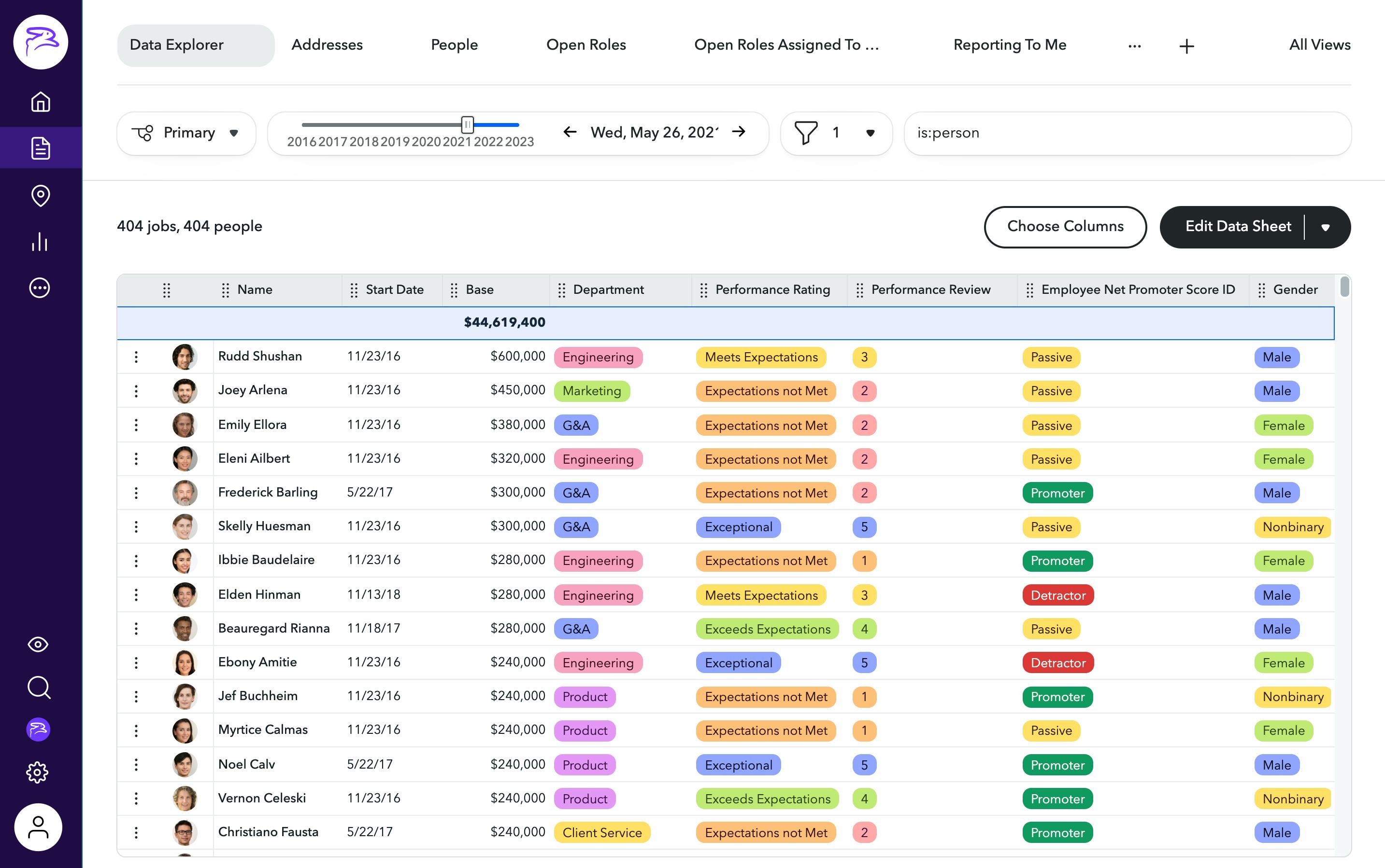 ChartHop Software - Seamlessly consolidated data: You’ll have all the data in one place through ChartHop’s extensive integrations with existing HR systems, including HRIS, compensation, equity, engagement, and performance.