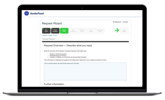 VendorPanel Software - RFx Wizard guides buyers through your process