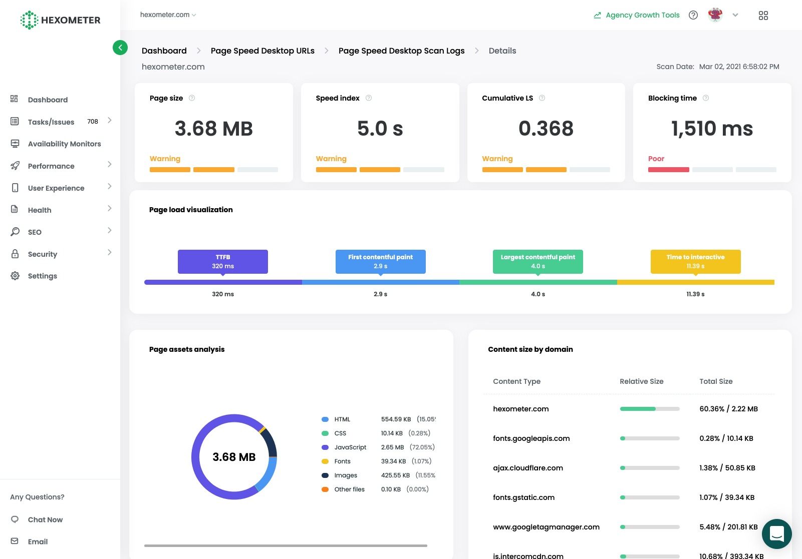 Hexometer screenshot