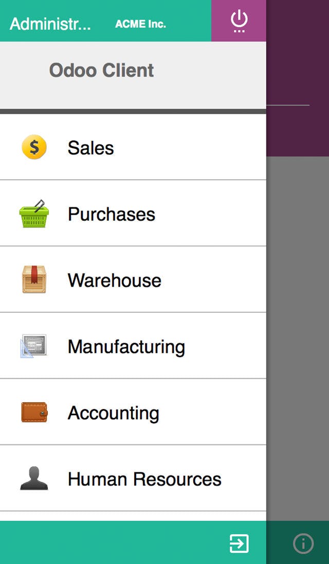 Odoo Software - Mobile Interface