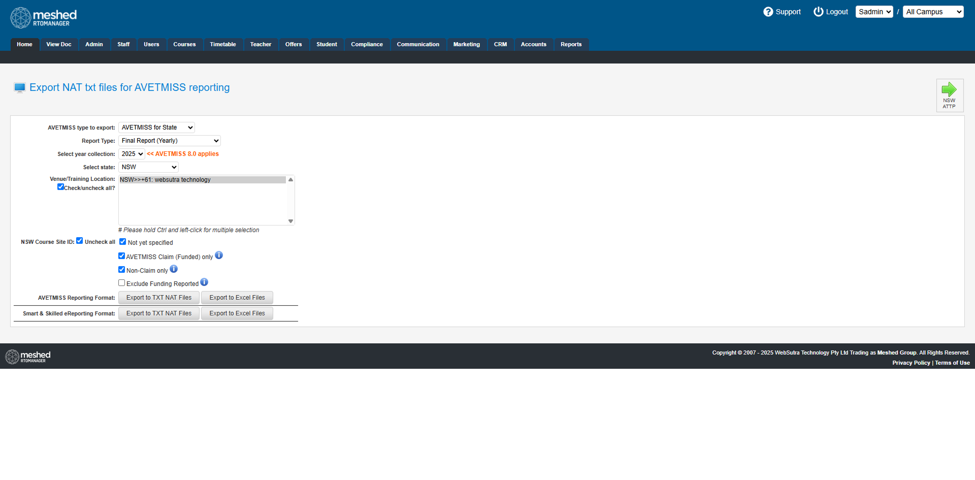 Meshed RTOManager screenshot: Meshed RTO Manager exportig NAT text files