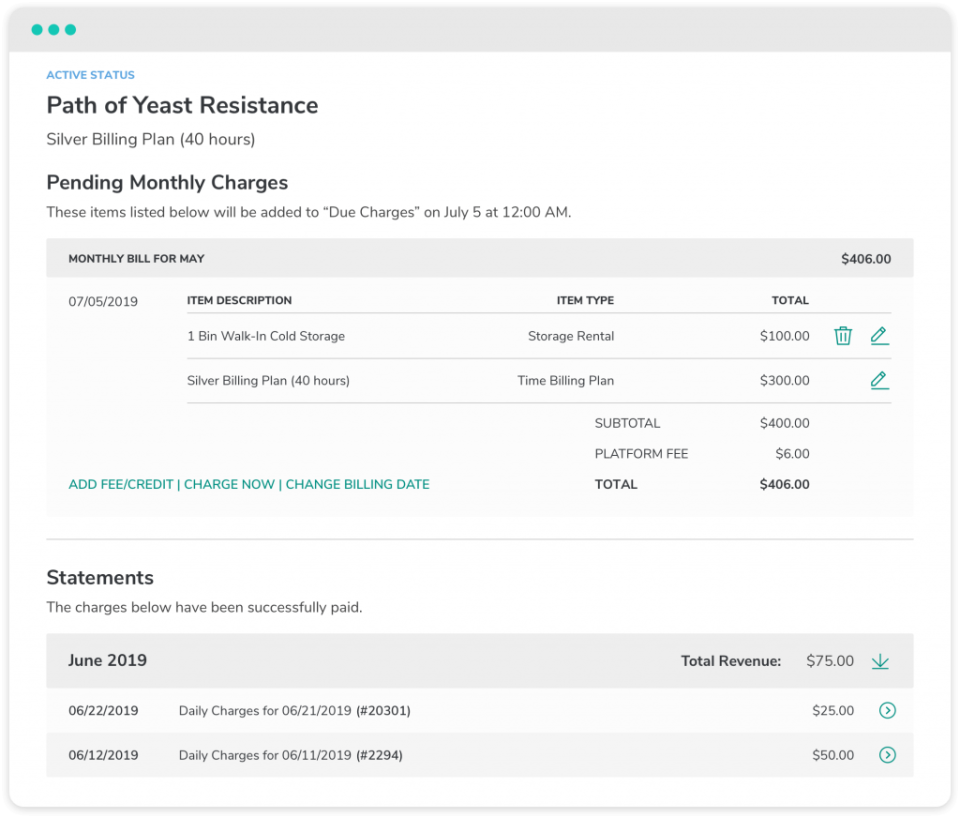 The Food Corridor client billing