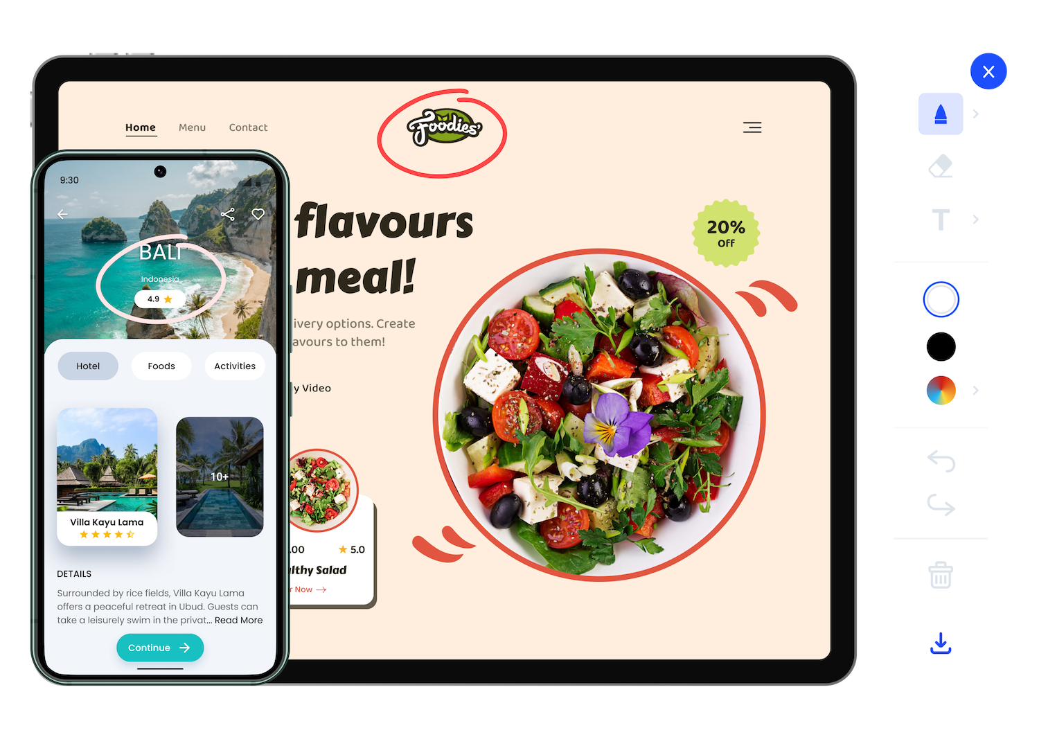 Capture moments from your mobile solutions, enrich them with annotations, and share them with your team to weave powerful marketing and product stories.