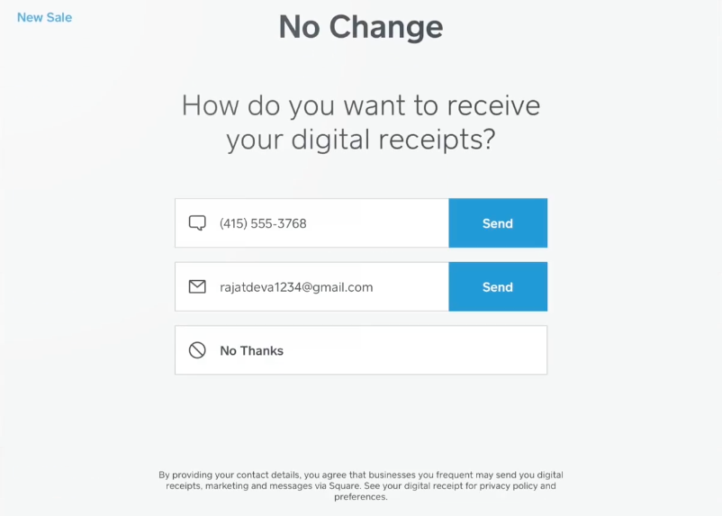 Square for Retail Software - Square for Retail digital receipts