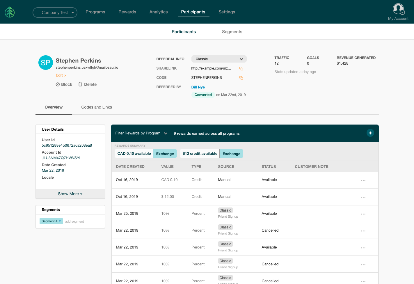 SaaSquatch Software - Manage advocate profiles, reward history, codes and links all in one place, and segment participants to provide targeted rewards.