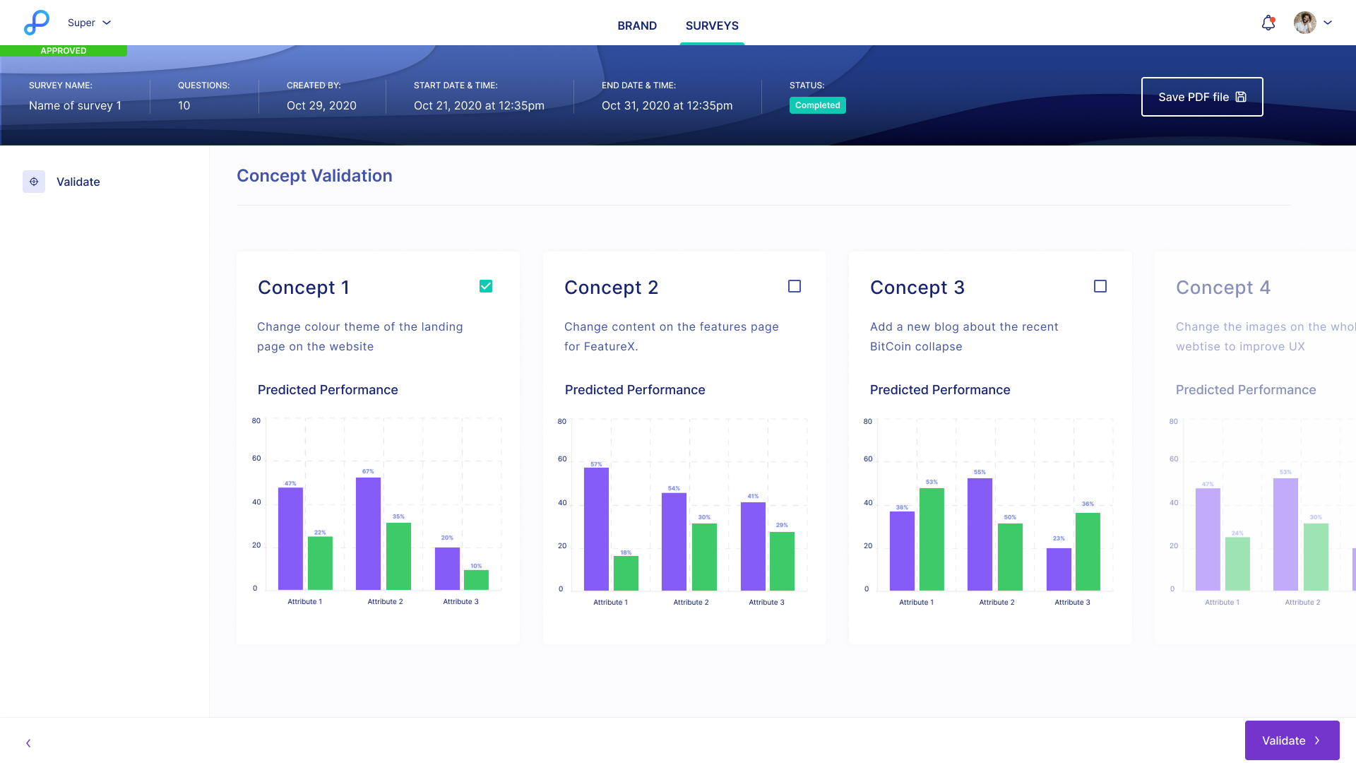 Pixis Insights UI/UX Software - Concept Validation