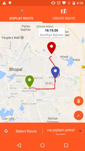 ZeroERP screenshot: Track vehicles using the GPS tracking tool