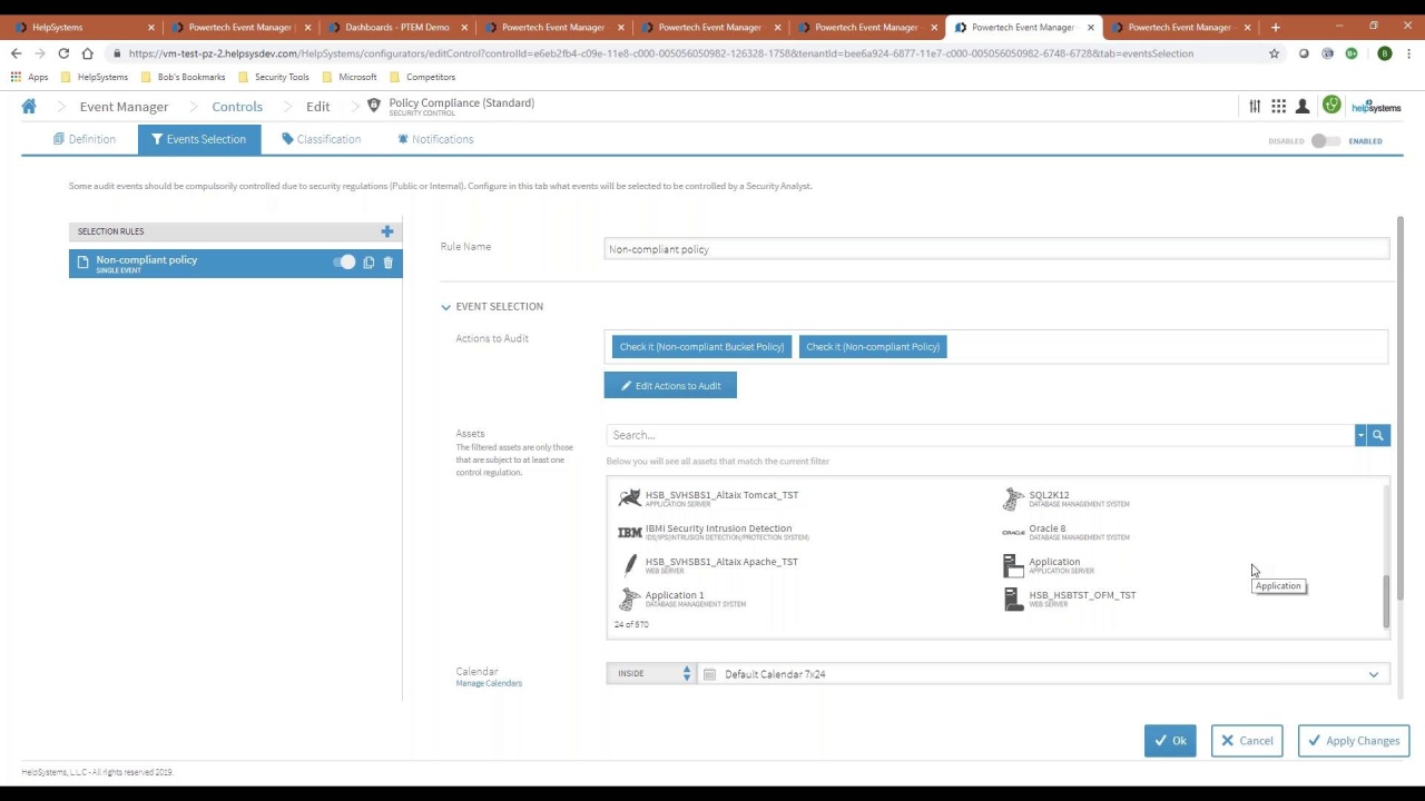 Event Manager screenshot: Powertech Event Manager events selection screenshot