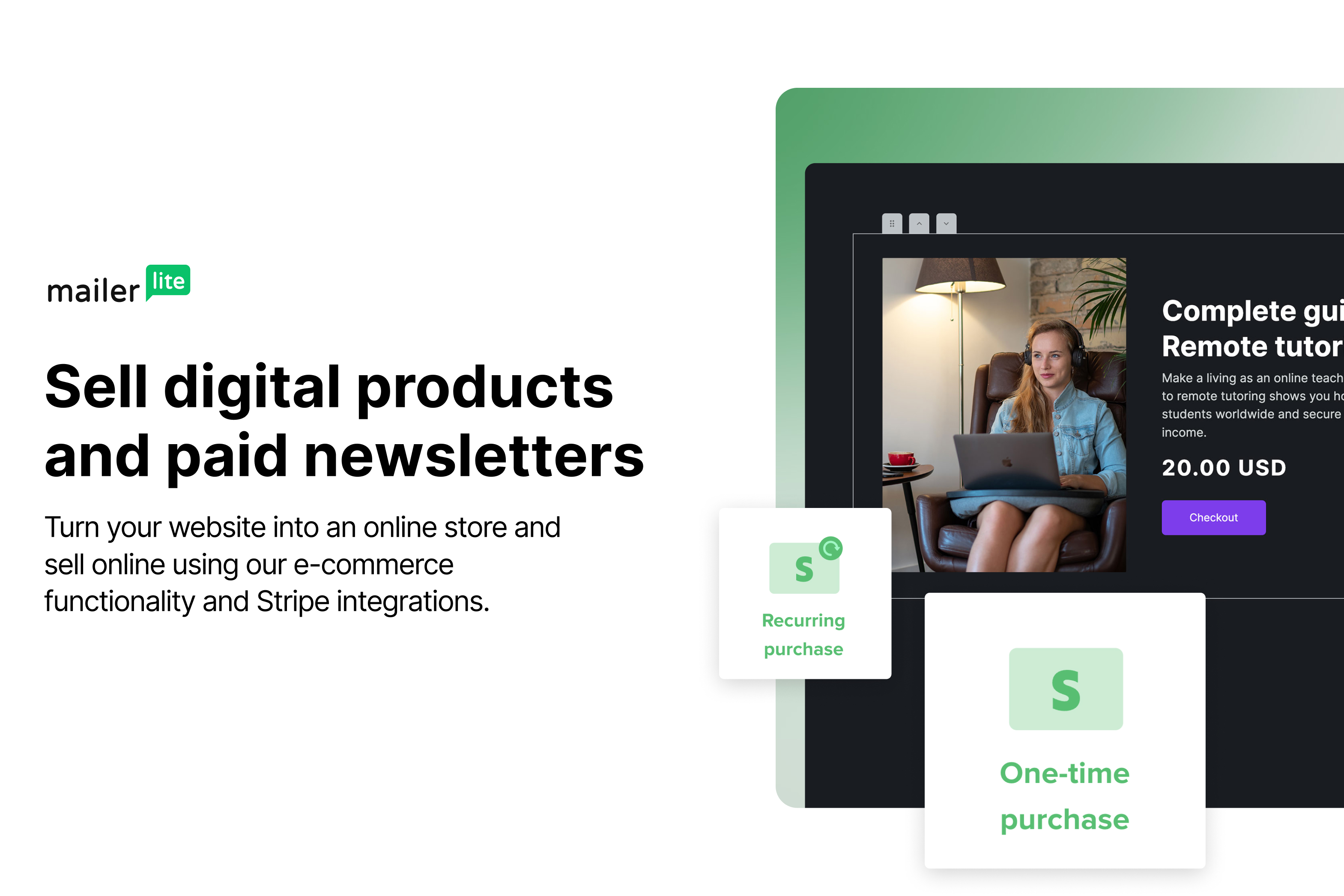Sell digital products and paid newsletters by connecting your Stripe account