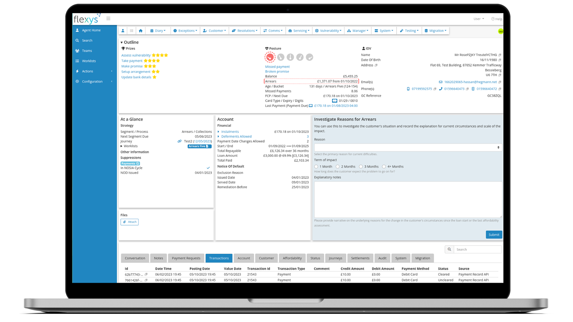 Flexys screenshot: Flexys Agent Dashboard