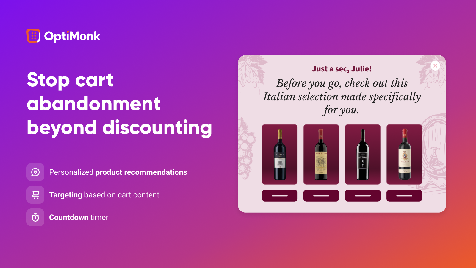 Stop abandonment without discounting by unlocking the potential in personalized popups.