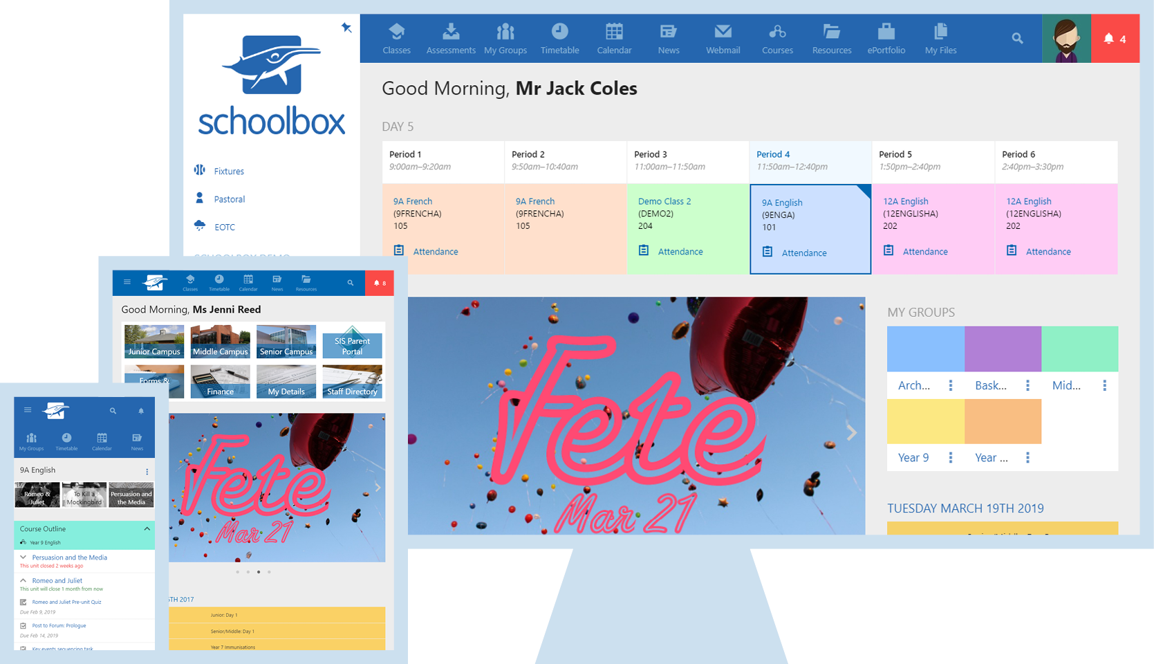 Schoolbox Software - Schoolbox is accessible across all platforms, including desktop, iPhone, and Android