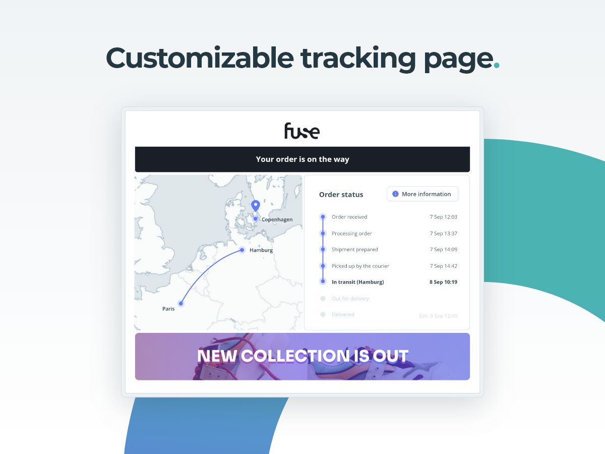 Customisable tracking page