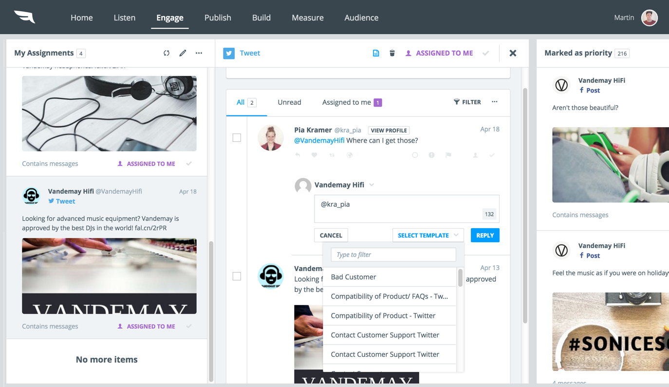 Falcon.io Software - Current assignments can be viewed in one board and prioritized