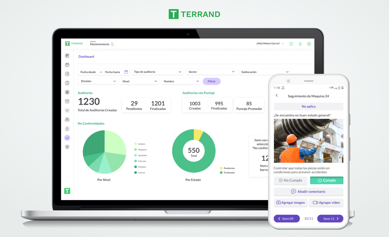Terrand screenshot: Terrand dashboard