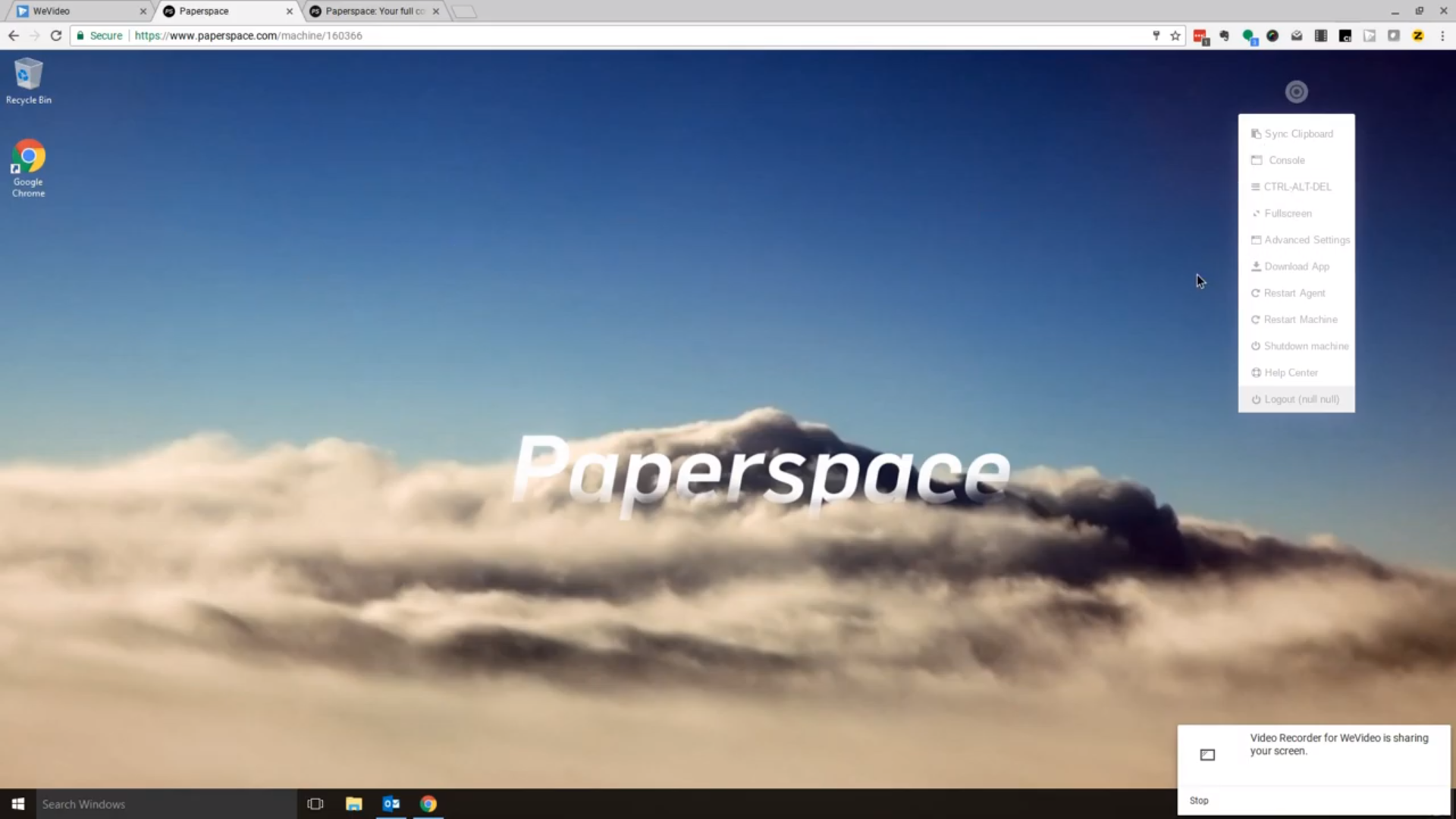 Paperspace desktop display