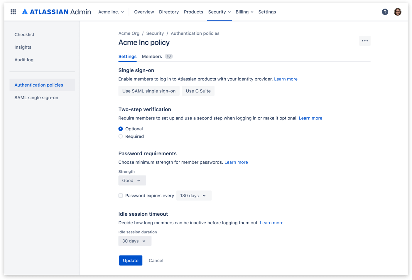 Atlassian Access policy customization
