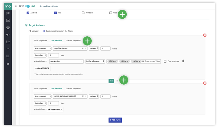 MoEngage Software - Segment customers & website visitors based on user context, demographics, acquisition, behavior, campaign response, & even offline CRM data