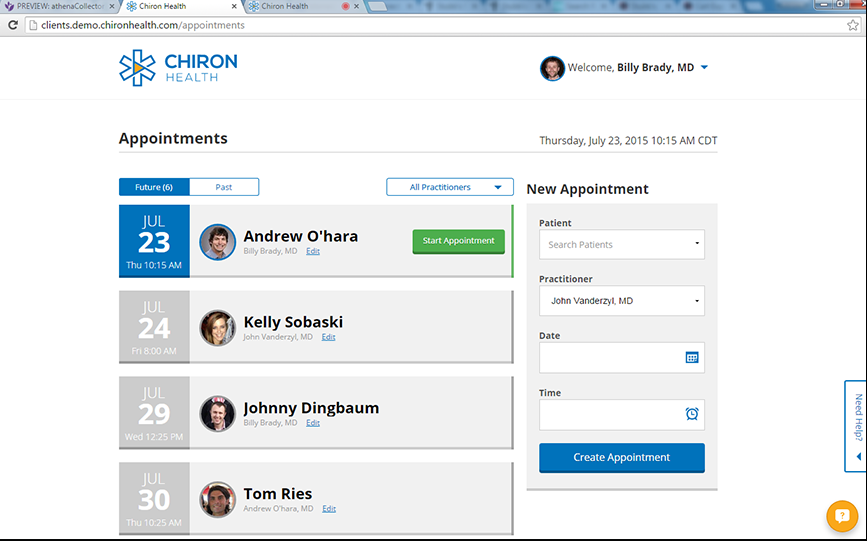 Chiron Health Software - Appointment queue