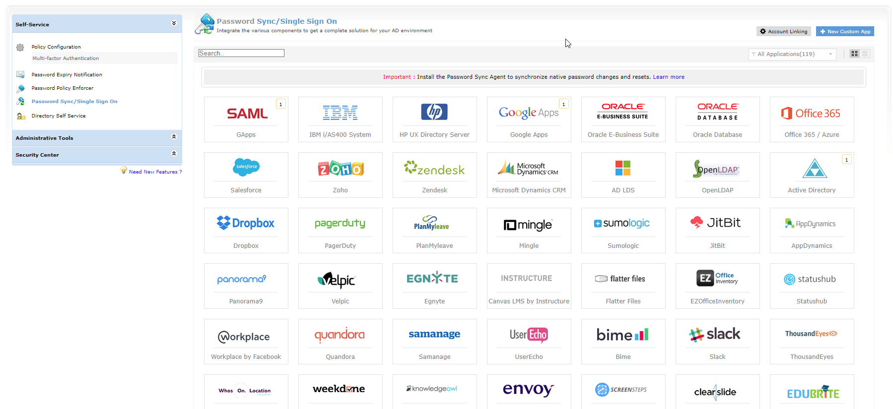 ADSelfService Plus SSO search