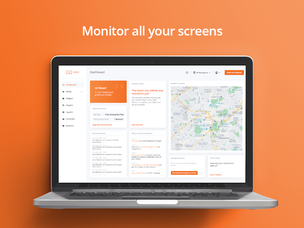 Yodeck screenshot: Monitor all your screens easily from a single dashboard!