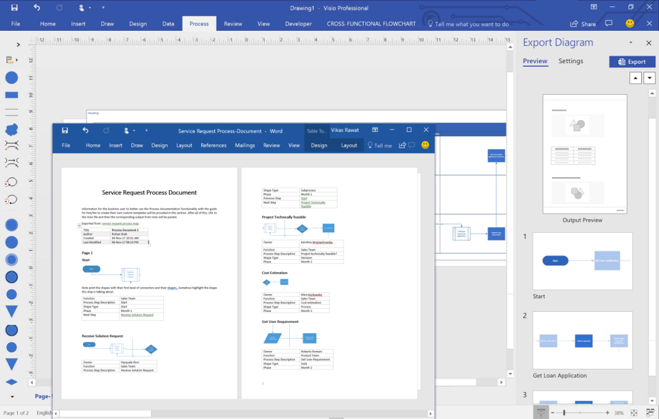 Visio Software - Export to Microsoft Word