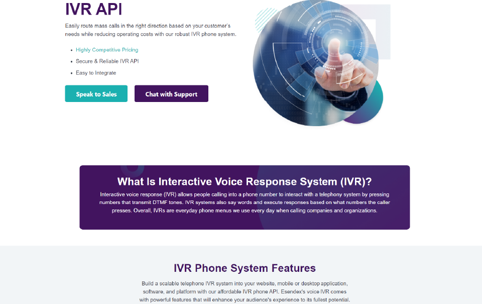Interactive Voice Response (IVR) API