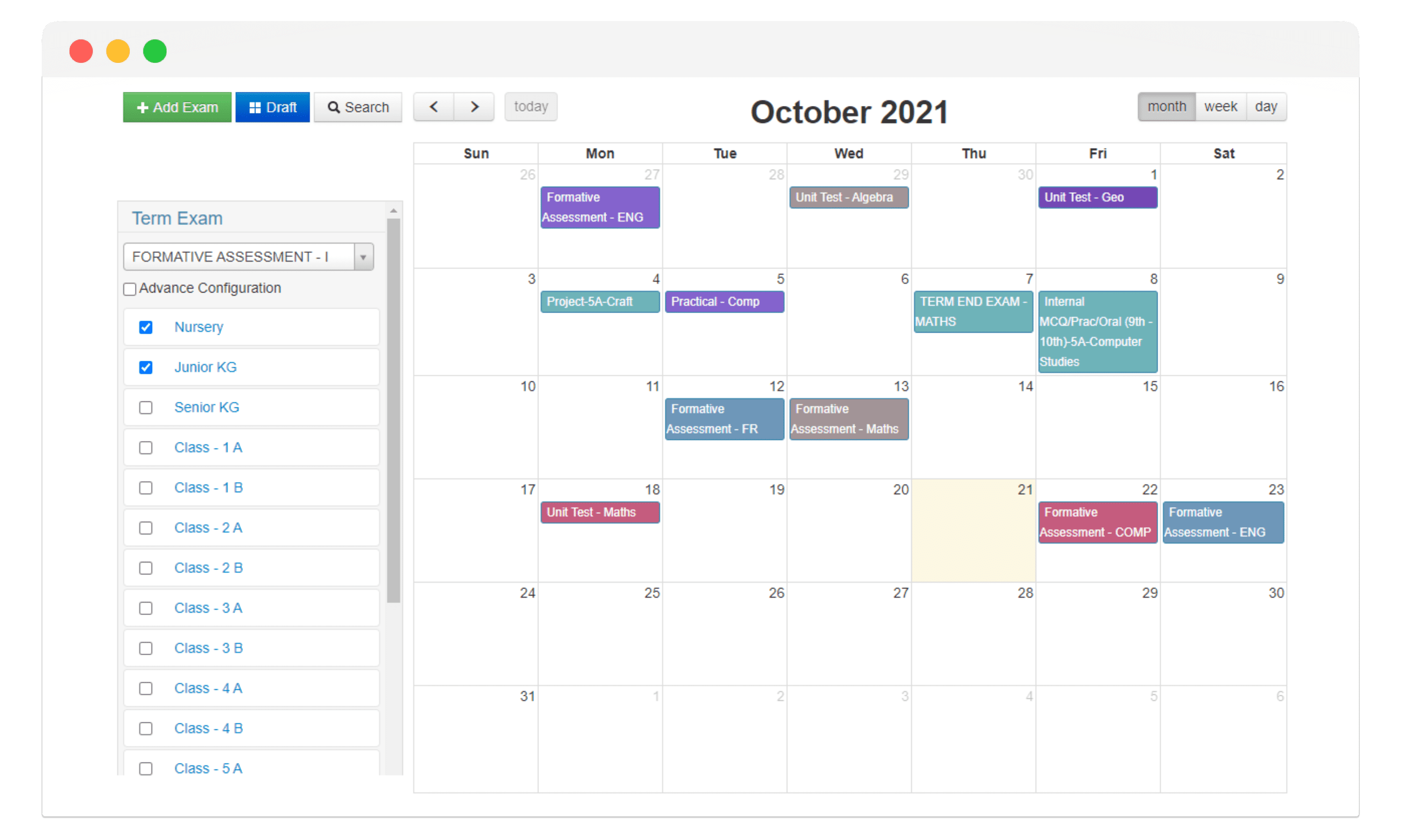 EduCloud calendar