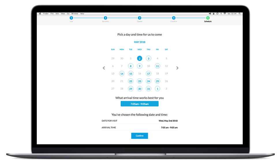 ResponsiBid screenshot: ResponsiBid select appointment timing