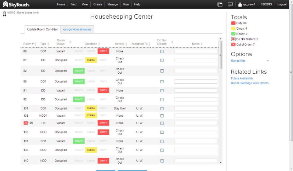SkyTouch Hotel OS Software - Properties can manage housekeeping with up-to-the-minute room updates and two-way communication