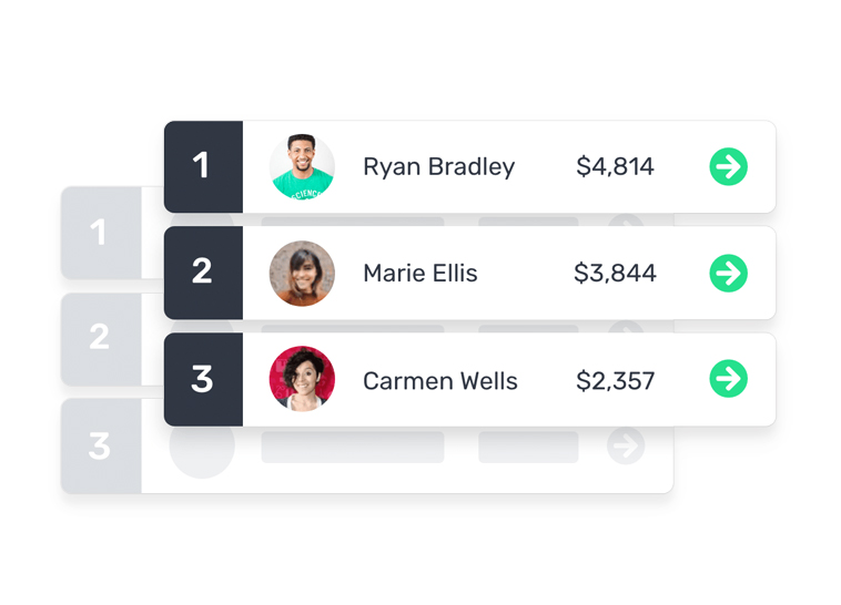 Use our real-time leaderboard to ignite friendly competition among your participants, inspiring them to raise more funds and have more fun doing it.