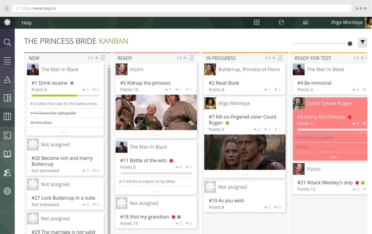 Taiga Software - Taiga kanban board