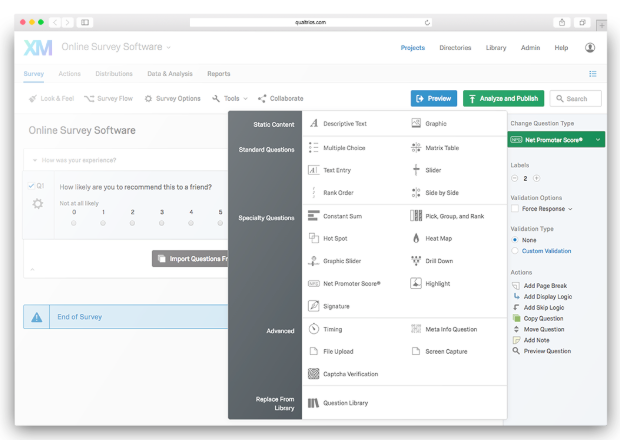 Qualtrics CoreXM Software - Qualtrics CoreXM survey creation