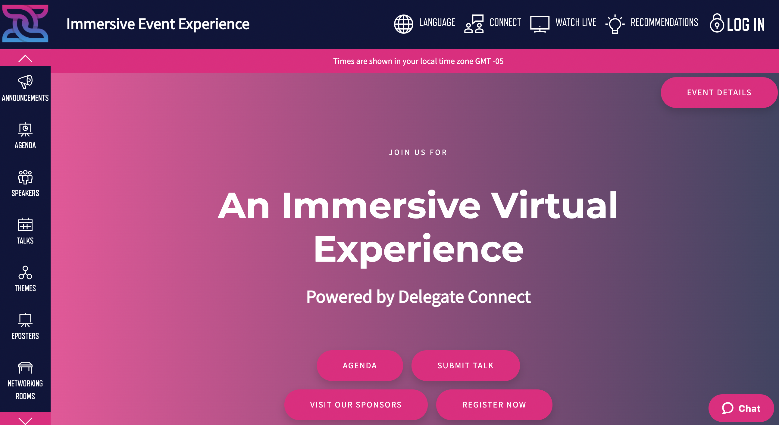 Arinex Live screenshot: Custom and informative event page