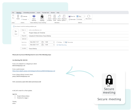 Pexip Secure meetings screenshot