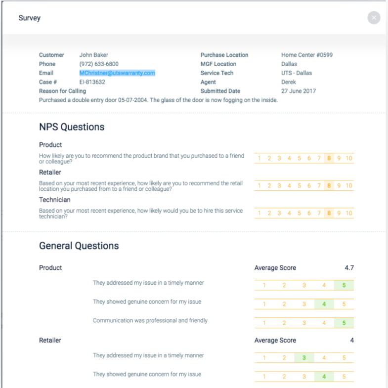 InsightPro Software - InsightPro satisfaction survey screenshot