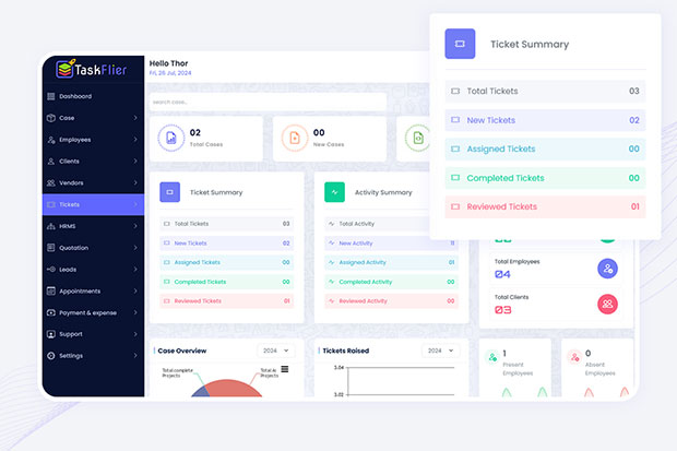 TaskFlier screenshot: TaskFlier tickets