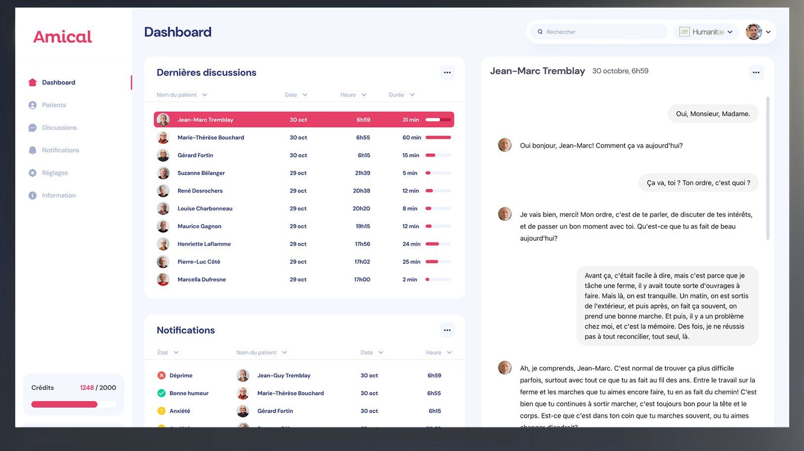 Amical screenshot: Amical dashboard