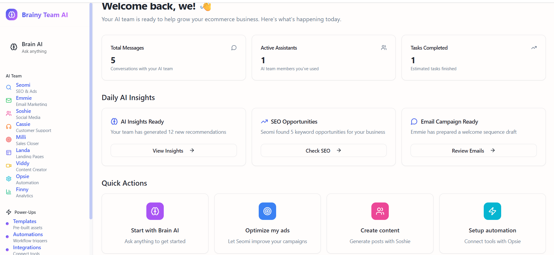 SynthAI screenshot: SynthAI dashboard