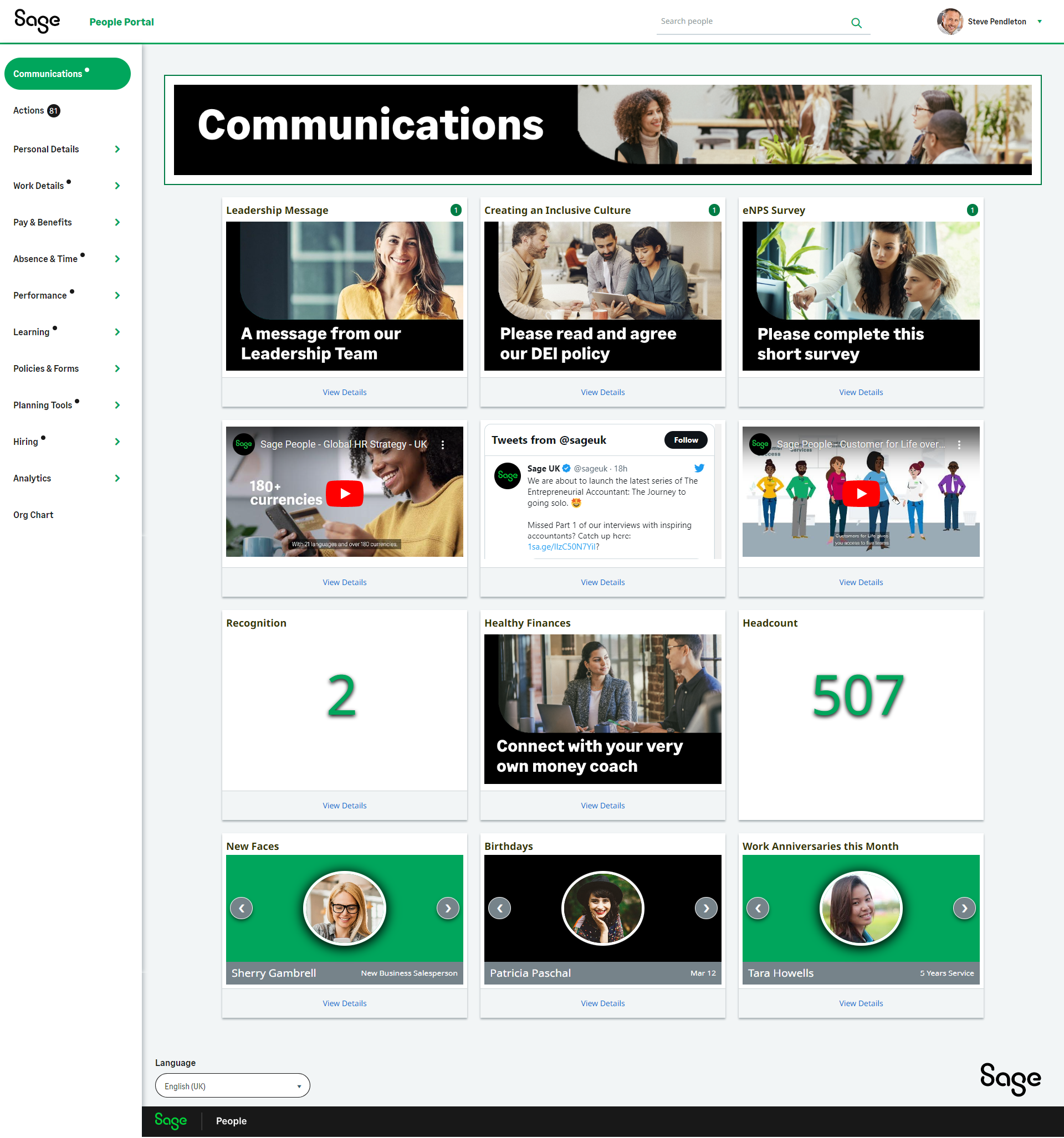 Provide stand-out employee experiences with Sage People Workforce eXperience