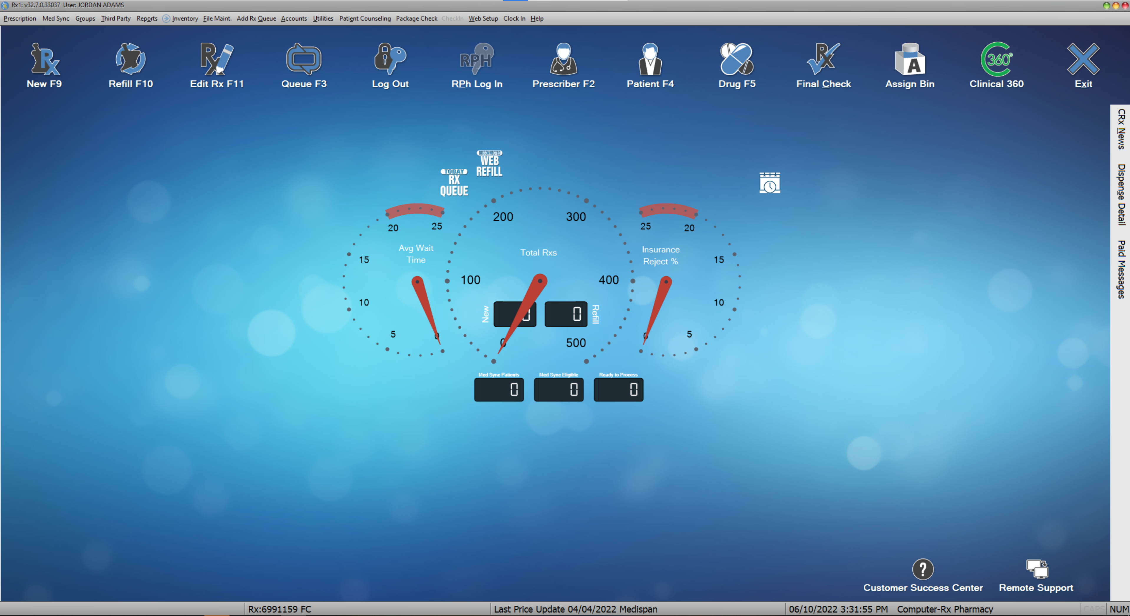 Computer-Rx Software - Computer-Rx Dashboard